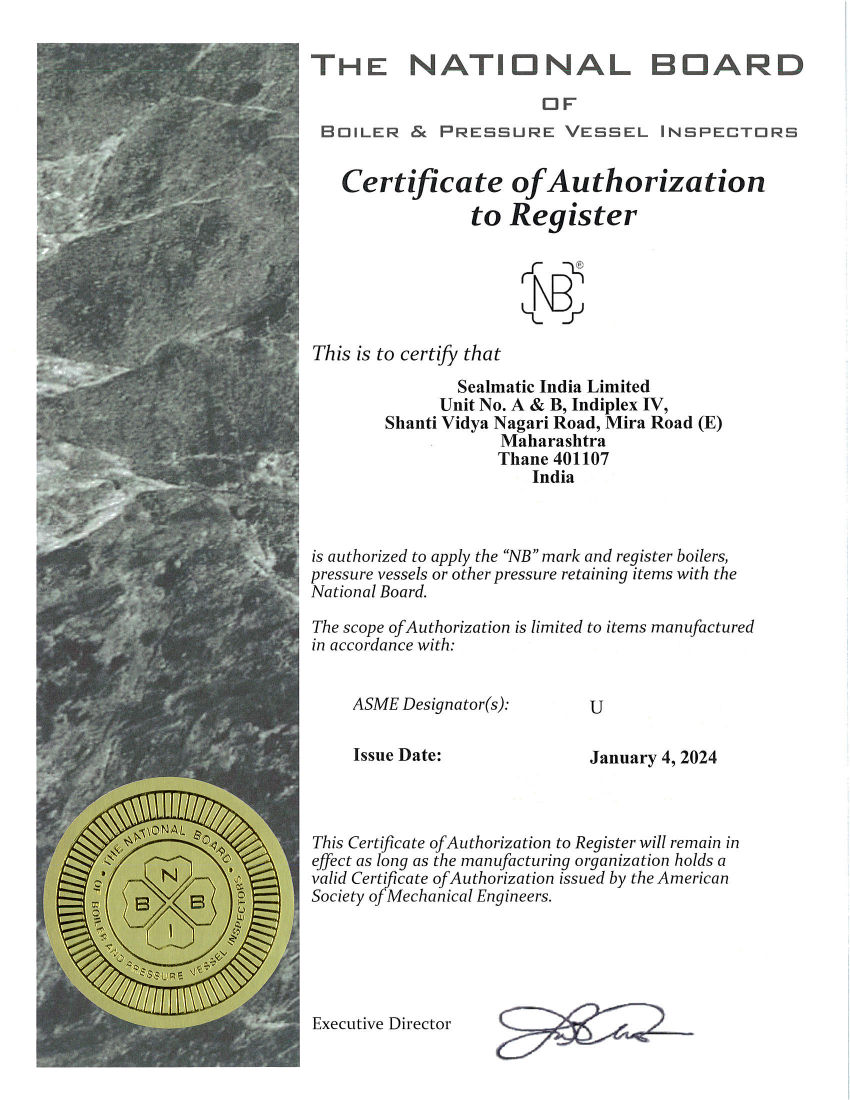 National Board 'NB' Certificate